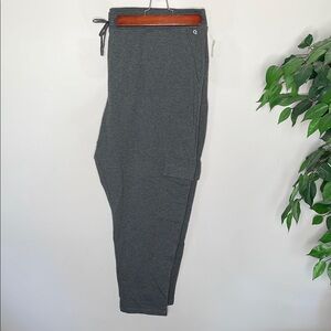 Hyba Gray Tapered Track Pants with Drawstring Waist